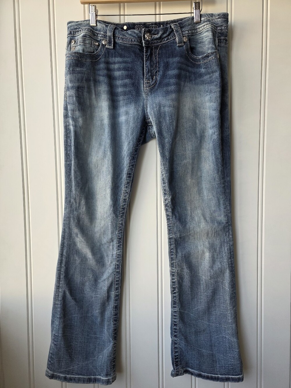 Miss Me Mid Rise Easy Boot Cut Denim Jeans 34X30